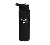 Peace Over Panic - Minimalist Inspirational Saying Stainless Steel Insulated Water Bottle