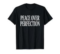 Peace Over Perfection Burnout Relief Typography Motivation Value Graphic T-Shirt, Men, Black, M