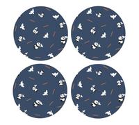 Peace Panda Premium4-Piece Mdf Cork Coaster Set â€“ Full-Print Design Coasters Made Of Durable Mdf + Natural Cork Base For Non-Slip Protection, Easy-Clean Table & Furniture Safety