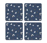 Peace Panda Premium4-Piece Mdf Cork Coaster Set â€“ Full-Print Design Coasters Made Of Durable Mdf + Natural Cork Base For Non-Slip Protection, Easy-Clean Table & Furniture Safety
