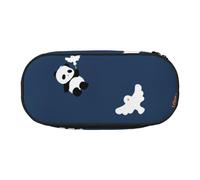 Peace Pandafull-Print Pencil Case â€“ Premium 300d Oxford Fabric Pen Pouch With Dual-Zipper Main Compartment, Mesh Organizer Pocket & 4 Elastic Pen Slots For School, Office Or Makeup Storage