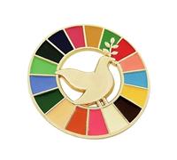 Peace Pattern Lapel Pin UN Brooch 17 Colors Sustainable Development Goal Badge Clothes Decoration Peace Enamel Pin Clothes Badge Backpack Decoration