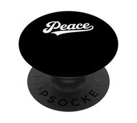 Peace Retro Style Baseball Script Design PopSockets Adhesive PopGrip