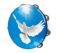Peace Round Tambourine Drum Bells Double Row Bells Tambourine Handheld Percussion Instrument For Party