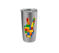 Peace Sign Brick Master Colorful Building Block Set Retro Stainless Steel Insulated Tumbler