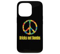 Peace Sign Bricks not Bombs Retro Brick Set Block Builder Case for iPhone 13 Pro