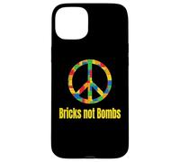 Peace Sign Bricks not Bombs Retro Brick Set Block Builder Case for iPhone 15 Plus