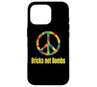Peace Sign Bricks not Bombs Retro Brick Set Block Builder Case for iPhone 16 Pro