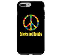 Peace Sign Bricks not Bombs Retro Brick Set Block Builder Case for iPhone 7 Plus/8 Plus