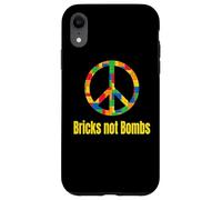 Peace Sign Bricks not Bombs Retro Brick Set Block Builder Case for iPhone XR