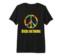 Peace Sign Bricks not Bombs Retro Brick Set Block Builder Premium T-Shirt