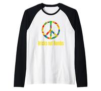 Peace Sign Bricks not Bombs Retro Brick Set Block Builder Raglan Baseball Tee