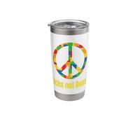 Peace Sign Bricks not Bombs Retro Brick Set Block Builder Stainless Steel Insulated Tumbler