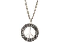 Peace Sign Choker for Men Pendant Necklace Happiness Peace Love Amulet Spiritual Jewelry Gift