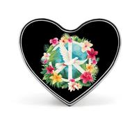Peace Sign Dove White Pigeon Bird Badge Heart Shape Cute Brooch Pins Button Badges for Backpack Jackets Hats Decor