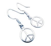 Peace Sign Earrings Gift Sterling Silver 925 Hooks for Girls, Women and Festivals