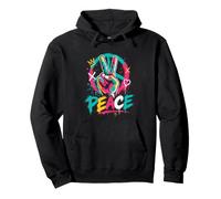 Peace Sign Flowers 60s and 70s Hippies Peace Flower Power Pullover Hoodie
