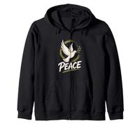 Peace Sign Flowers 60s and 70s Hippies Peace Flower Power Zip Hoodie