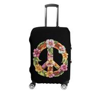 Peace Sign Flowers Funny Suitcases Cover Travel Accessories Washable Suitcase Protector Fits 19-32 Inch M