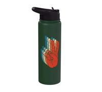 Peace Sign Hand Sign Language ASL Grunge Cool Hand Stainless Steel Insulated Water Bottle