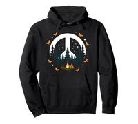 Peace Sign Hippie Forest Night Camping Nature Campfire Pullover Hoodie