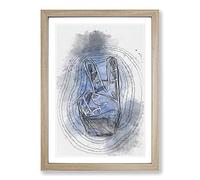 Peace Sign in Abstract Framed Print | A2 Oak Framed Wall Art | Ready to Hang | Abstract Fantasy Picture | Living Room Bedroom Lounge Office