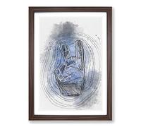 Peace Sign in Abstract Framed Print | A2 Walnut Framed Wall Art | Ready to Hang | Abstract Fantasy Picture | Living Room Bedroom Lounge Office