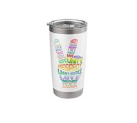 Peace Sign Language Hippies 70s Respect Unity Love Hope Stainless Steel Insulated Tumbler