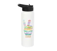 Peace Sign Language Hippies 70s Respect Unity Love Hope Stainless Steel Insulated Water Bottle