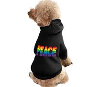 Peace Sign LGBT Rainbow Flag Dog Hoodie Sweatshirt Dog Sweater Pet Coat