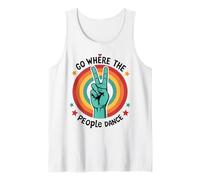 Peace Sign Love 60s 70s Costume Groovy Hippie Theme Party Tank Top