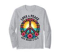 Peace Sign Love 60s 70s Groovy Hippie Outfit Long Sleeve T-Shirt
