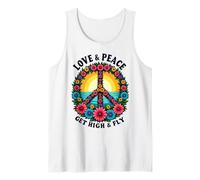 Peace Sign Love 60s 70s Groovy Hippie Outfit Tank Top