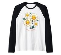 Peace Sign Love 60s 70s Groovy Hippie Raglan Baseball Tee