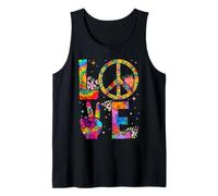 Peace Sign Love 60s 70s Tie Dye Hippie Costume Tank Top