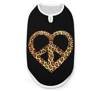 Peace Sign Love Leopard Funny Dog Shirt Lightweight Printed Sleeveless Pet Vest Cats T-Shirts L