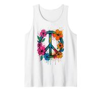 Peace Sign, Love Peace Flower Power, Women, 70s & 60s Tank Top