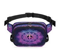 Peace Sign Mandala Waist Bag Multifunction Pack for Travel Sport Running Fanny Pack Bumbag Pouch Purse Belt Bag for Women Men Kids Girls Boys