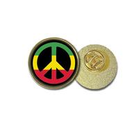 Peace Sign Metal pins badge Rasta flag Pin Jamaica One Love