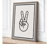 Peace Sign Minimalist Canvas Wall Art Print 18x12 Inch (46 x 30 cm)