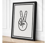 Peace Sign Minimalist Canvas Wall Art Print 18x12 Inch (46 x 30 cm)