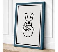 Peace Sign Minimalist Canvas Wall Art Print 18x12 Inch (46 x 30 cm)