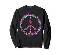 Peace Sign Mushroom Retro 60s 70s Costume Hippie Cottagecore Sweatshirt