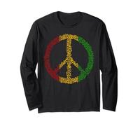 Peace Sign Music Notes Jamaica Rasta Reggae Long Sleeve T-Shirt