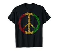 Peace Sign Music Notes Jamaica Rasta Reggae T-Shirt