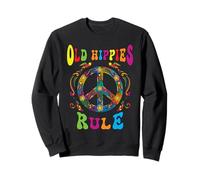 Peace Sign Old Hippies Rule Tie Dye Retro 60s 70s Vintage Sweatshirt