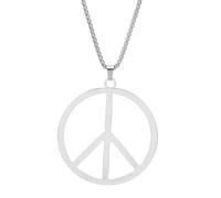 Peace Sign Pendant Necklace Hippie 1960s 1970s Necklace Metal Peace Sign Necklace Hippie Party Accessories Jewelry for Men Women, Zinc, No Gemstone