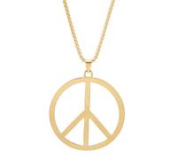 Peace Sign Pendant Necklace Hippie 1960s 1970s Necklace Metal Peace Sign Necklace Hippie Party Accessories Jewelry for Men Women, Zinc, No Gemstone