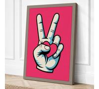 Peace Sign Pop Art Canvas Wall Art Print 18x12 Inch (46 x 30 cm)