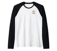 Peace Sign - Rasta Reggae Colours - Jamaica Reggae Roots Raglan Baseball Tee